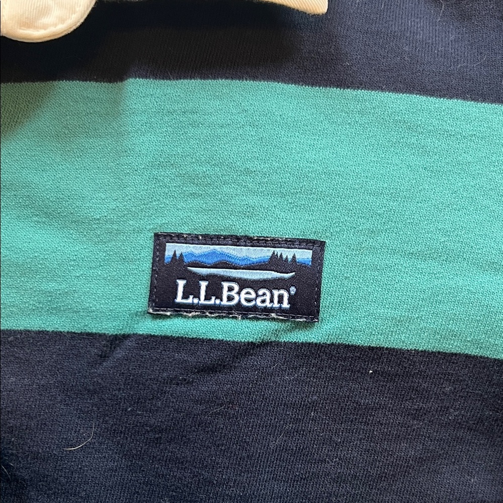 L.L. Bean Women’s Rugby Shirt - Teal and Navy - Picture 3 of 6